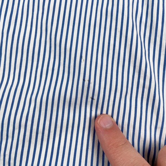 VTG Polo Ralph Lauren Dress Shirt Mens 16.5 35 Blue French Cuff Formal Pinstripe - Picture 5 of 11